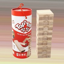 코리아보드게임즈 탑탑 원통 원목 블록쌓기