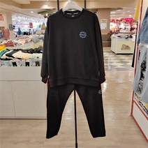 JCB NC05 주니어 봄 가을 공용 블랙 자수맨투맨+조거팬츠 세트 JBS8R502 BSB