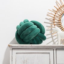 북유럽 매듭 꼬임 쇼파 등허리 쿠션 새틴 인테리어쿠션 집들이선물, 28cm, 그린