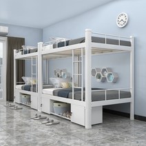 2층 침대 교직원 기숙사 아파트 합숙소 병원 게스트하우스 2층침대, 높이180x가로100x세로200cm블랙