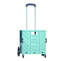 위너리스 접이식 뚜껑 핸드카트 75L 캠핑카트 장바구니 손수레, 민트 8바퀴형