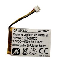 호환제품 Logitech MX Anywhere 2 용 배터리 2S MX Master Ergo 무선 마우스 New Li-Po 3.7V 500mAh AHB57, 한개옵션0