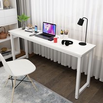 좁고긴 폭좁은 책상 창가 테이블, 180x40x75cm, 6. 화이트 프레임 화이트