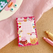 한달계획표 월간 스케쥴보드판 냉장고 월중행사및 계획표 yisuremia 100 sheets kawaii 메모장 메모지 귀여운 그리드 데일리 플래너 to do it list, f