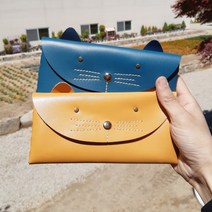 [레더키트]가죽공예DIY키트 고양이캐릭터 필통만들기 1세트 랜덤무늬 랜덤색-학교 방과후 문화센터 수업재료, 랜덤무늬/랜덤색