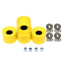 롱보드 스케이트보드 휠 60mm 78A 베어링 포함 4개 세트 크루저 롱보드용 교체 휠, 옐로우 골드 커버, PU