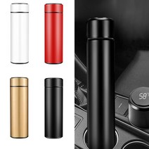 스마트 LED 온도조절 텀블러 4중 보온 보냉 이중 진공, 화이트