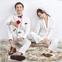해외직구 수트 웨딩 촬영 정장 세트 커플 신혼 부부 리마인드 스냅 미니몰 스몰 셀프 결혼
