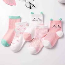 5 짝/몫/많은 봄 가을 만화 고양이 동물 부드러운 코 튼 니트 아기 양말 키즈 소년 신생아 아기 소녀 소년 양말 0-6Yrs 에 대 한 5 pairs