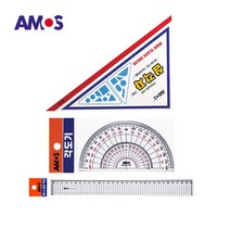 AMOS 각도기 삼각자 일반형 방안직자 30cm 세트, 10세트
