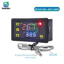 컨트롤러 k 형 열전쌍 온도계 온도 조절기 -60℃-500℃ 디지털 온도 가열 냉각, k형 dc12v