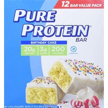 Pure Protein 바 고단백질 에너지를 지원하는 영양 간식 저설탕 글루텐 프리 생일 케이크 49.9g(1.75온스) 12개 팩, 12 Count (Pack of 1), Chocolate Mint Cookie