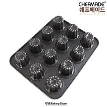대풍BakeryShop 쉐프메이드 까눌레틀 팬 12구 essential series 블랙 WK9867