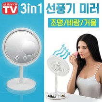 beauty 바람 나오는 LED 거울 선풍기 조명거울 메이크업거울, 화이트
