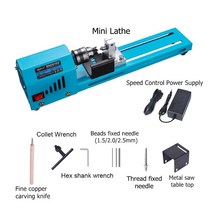 미니선반기계미니 선반 비즈 기계 7 레벨 최대 7000RPM 조절 가능한 속도 150W 폴리셔 테이블 톱 DIY, 한개옵션0