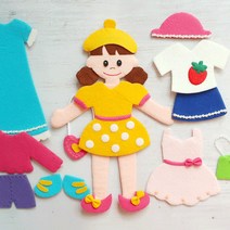 [이지펠트] DIY 아이옷갈아입히기 l 인형놀이 펠트 패키지 인성발달 강추 과제용 교구, 여자아이