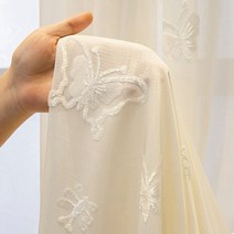 거실 인테리어 암막 쉬폰 커텐 양각 나비 자카드 자수 얇은 명주 그물 침실