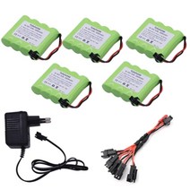 Rc 장난감 자동차 탱크 용 충전기 케이블이있는 4.8v 3000mah nimh 배터리 로봇 보트 건 ni mh aa 4.8v 고용량 배터리 팩|부품 & 액세서리|, 1개, 5B EU