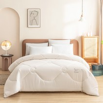 뉴질랜드 도톰한 겨울 양모 이불솜 180x220 더블 사이즈 이불 화이트 핑크 그레이