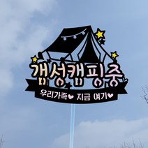 써봄토퍼 여행 휴가 캠핑토퍼 여행토퍼 케이크토퍼, 갬성캠핑중[홀로그램]