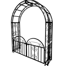 유럽식 아치형 포도나무 지지대 장미 넝쿨 지주대 랙, 브라운-150x50x235cm