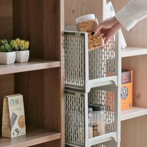 슬림 틈새 선반 수납 정리대 3단 4단 2color 거실 폭좁은 다용도 주방 베란다 욕실, 벨라틈새선반브라운3단