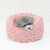 고양이 강아지 마약 쿠션 도넛방석 4계절 벨벳원단 S M L 4컬러, 핑크