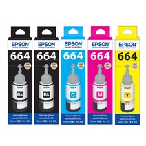 엡손 정품 T664 블랙2개 + 컬러 잉크세트 L100 L110 L605 L655 L1300