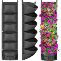 대형프라스틱화분 가벼운 빈화분 특대형화분 분갈이화분 정원 화분 Floer 냄비 수직 교수형 레이아웃 방수, 01 green_01 4 Pocket 30x67cm