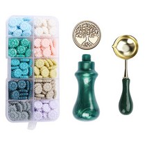 DIY 왁스 인감 스탬프 세트 키트 녹색 숲 거품 손잡이 공예 용품 생일 결혼식 초대장 장식 씰링, 06 Set6