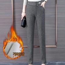 여성 겨울 허리밴드 정장 캐주얼 기모바지