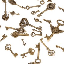 레트로 열쇠 엔틱 아이템 장식 소품 열쇠꾸러미 만들기 세트 인테리어 소품 DIY 액세서리 연극 촬영 드라마 소품 감성 해리포터 은행금고 그린고트 굿즈 자체제작 69pcs