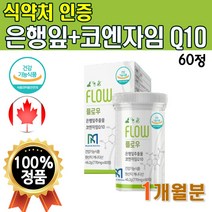 식약처인증 은행잎추출물 코엔자임큐텐60정 x1박스 1개월분 코엔자임q10 코큐텐 coq10 남자 여자 징코 시너지 밸런스 코큐10 고함량 플라보놀배당체 노루둥뎅이버섯 아티초크