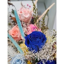 추모공원 실내 도자기 미니화병 용산꽃집 로즈플로라 (지름폭 약 6-8cm 높이 약 14-17cm ), 블루