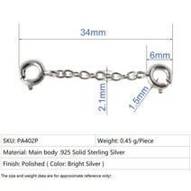 단단한 925 순은 목걸이 증량제 보석 만들기를 위한 튼튼한 강한 이동할 수있는 팔찌 발찌 연장