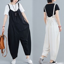 [바니드] 여성 오버핏 레이어드 멜빵바지 스타일리쉬 빅사이즈 1890