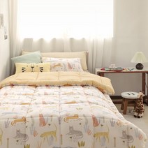 [파르페 바이 알레르망] [파르페by알레르망] 사파리 40수 순면 차렵이불세트 S (옐로우, 상세 설명 참조