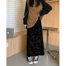 시퀸스커트 웨이스트 스팽글 파티 블링블링 반짝이 감각