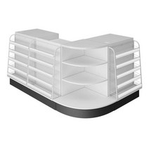 코너 진열대 문구점 가판대 약국 슈퍼마켓 매대 선반, 상세 페이지 참고, 코너형 - 3000x1500x850mm