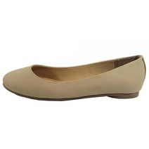 Soda Kreme 편안한 기본 신발 여성용 발레 플랫 라운드 토 젤 안창 블랙 Pu 10, Natural Nubuck