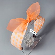 와플 형광 체크 반다나 여아머리띠 헤어밴드