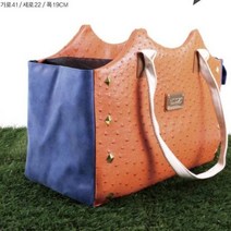 강아지 이동 펫 어깨끈 오렌지 주황 타조가죽 가방