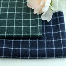 [동대문원단]포근체크3 FW 기모 스판 다이마루원단, 카키