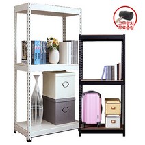 [폴던스랙] 90 50 높이 160 (cm) 3단 코팅상판 무볼트 철재 앵글선반, 블랙앵글