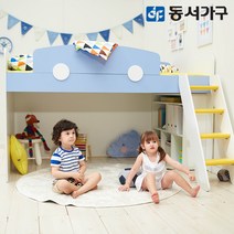 동서가구 에팡 유아 어린이 벙커침대+사다리+1200가드+슈퍼싱글 매트리스 DF637838, 핑크