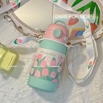 치즈 튤립 보온보냉텀블러 보온컵 귀여운 캐릭터 토끼 원터치 빨대 보온 보냉텀블러 ins 고안치 물컵 스테인리스강을 휴대할 수 있다 304스텐 물병 BW-2998, 420ml