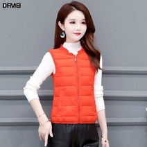DFMEI 패딩 면조끼 숏 슬림 추동 면 조끼 나시 코트