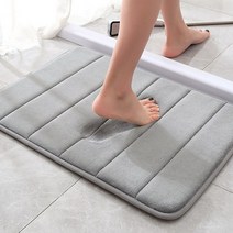 주방 욕실 메모리폼 발매트 60X40 발코니매트 주방발매트 극세사러그 인테리어매트 미끄럼방지매트 극세, 그레이