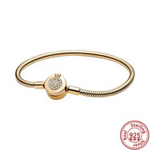 염주종류 정통 100% 925 스털링 실버 오리지널 스네이크 체인 하트 팔찌 & DIY 비드 럭셔리 미 쥬얼리, 15 GDL073_05 20cm