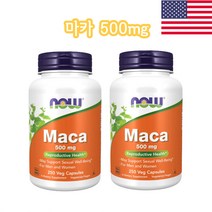 [2개]나우푸드 마카 500mg 250베지캡슐 남녀공용 마카뿌리